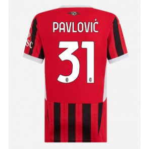 Billiga AC Milan Strahinja Pavlovic #31 Hemmatröja Dam 2024-25 Kortärmad